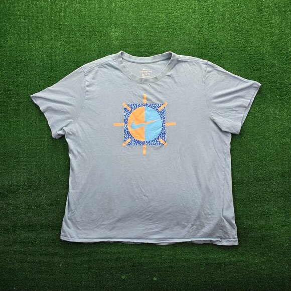 Nike‎ Tshirt Mens 2XL Light Blue Short Sleeve Graphic Tee Outdoors Casual - Picture 1 of 13